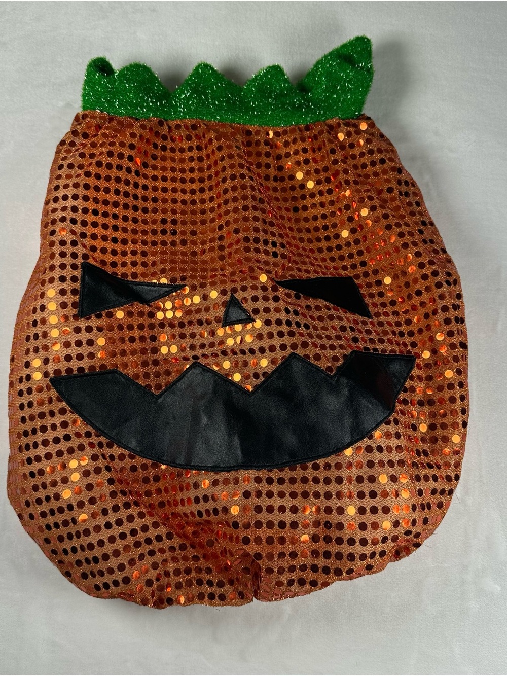 Sparkling Pumpkin Dog Costume - Orange & Green